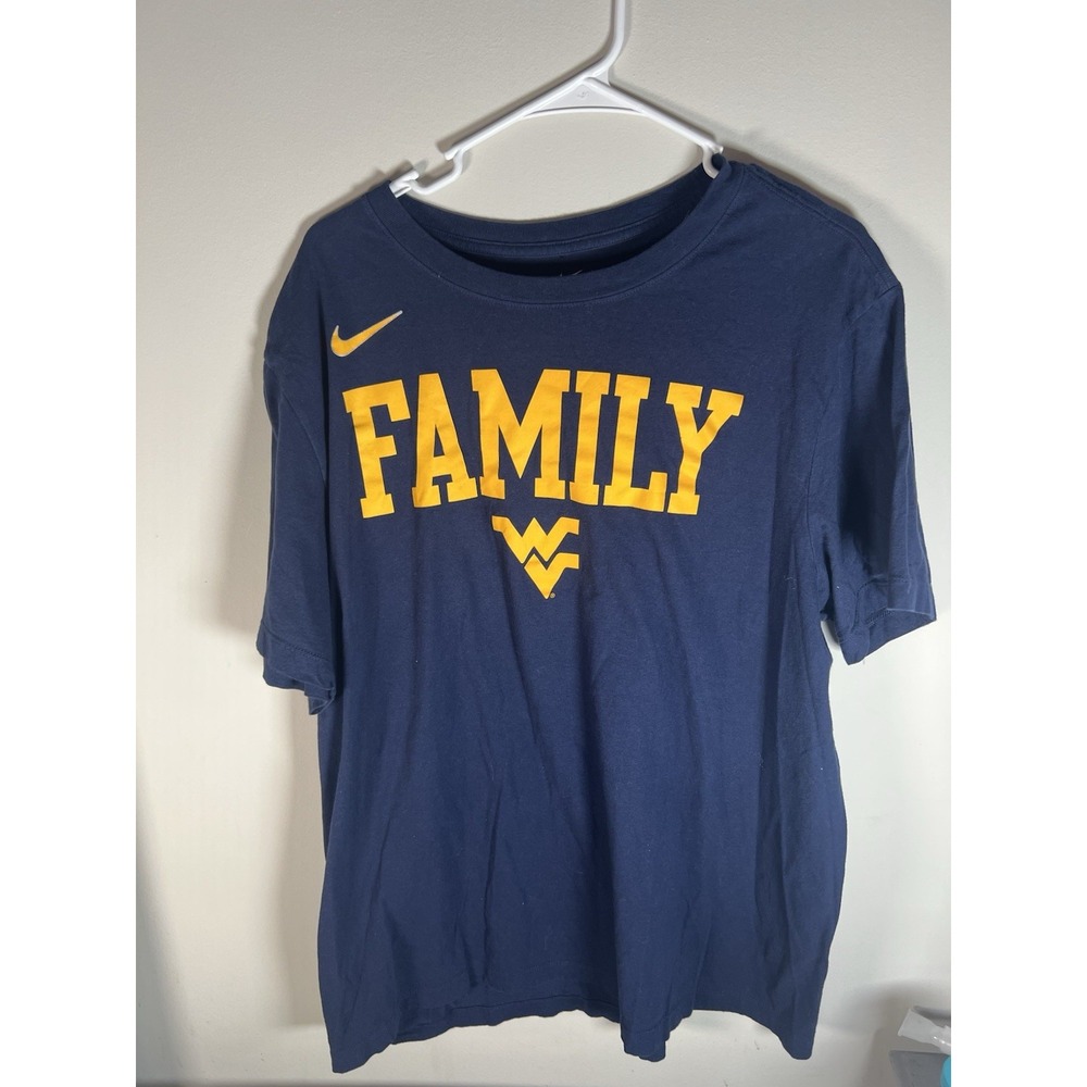#K206 Men's Nike XL WEST VIRGINIA NCAA FAMILY COTTON BLUE SHIRT TEE